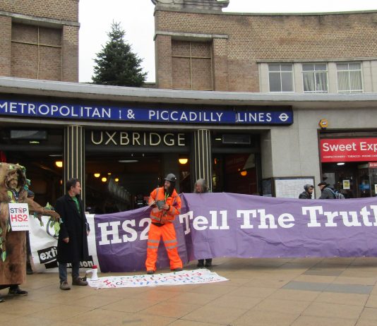 Uxbridge Station Protests – find out why a walking talking tree visited town today